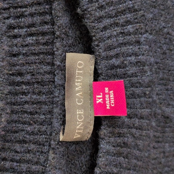 Vince Camuto Center Seam Extended Shoulder Ribbed Trim Sweater - Picture 4 of 9